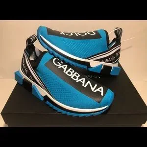 Dolce and Gabbana Sock Sneakers Blue Black w Tags SZ 8 DOLCE & GABBANA Crystal DG Logo Slip-On Sneaker Shoes  main image 4